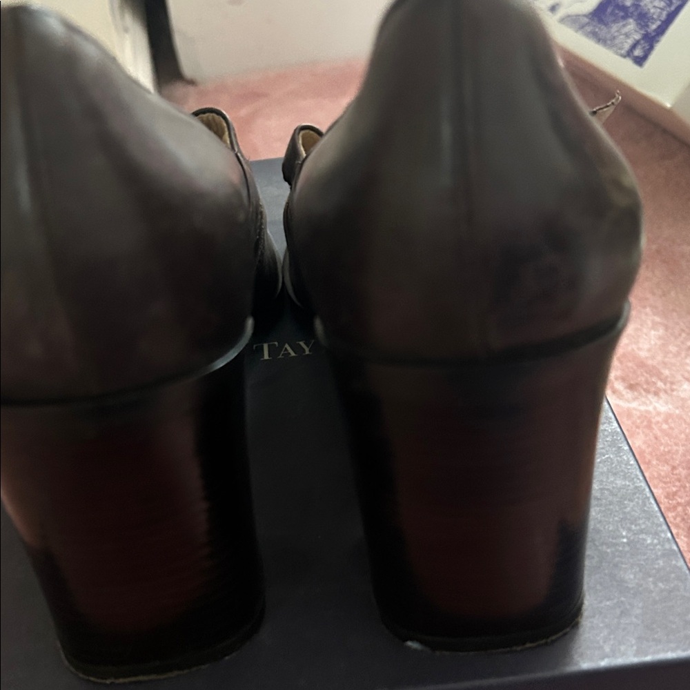 Enzo Angiolini Chocolate Buckle Peep Toe Heels - Picture 3 of 6